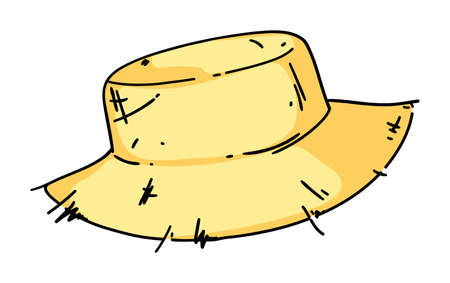 Straw hat headpiece isolated on white backgroundのイラスト素材