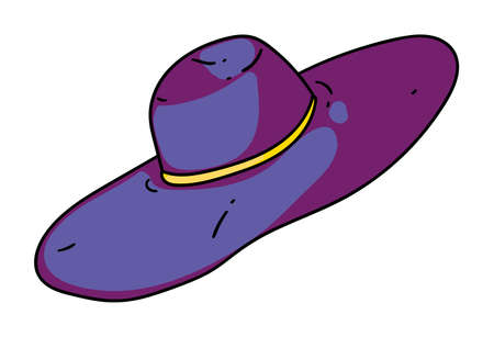 Woman broad-brim summer hat isolated on whiteのイラスト素材