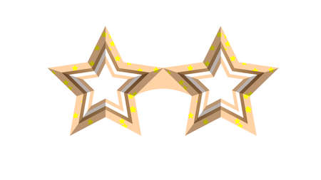 Isolated star shape party sunglasses templateのイラスト素材