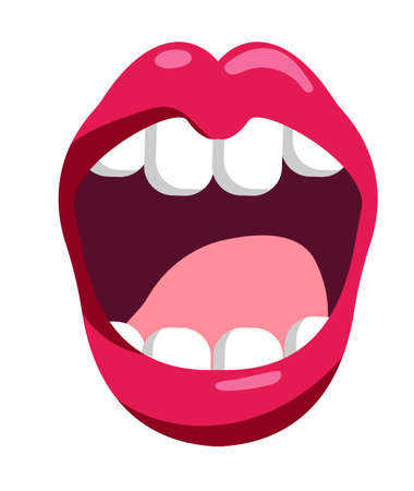 Screaming mouth isolated on white backgroundのイラスト素材