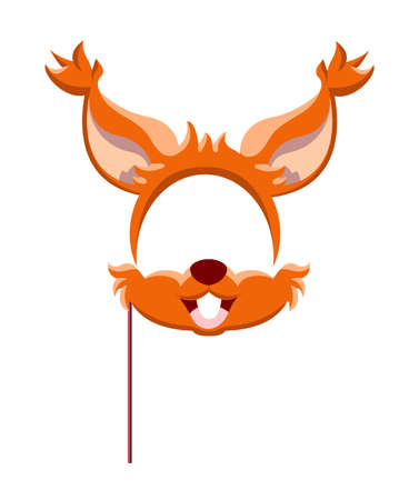 Squirrel carnival mask isolated on white backgroundのイラスト素材