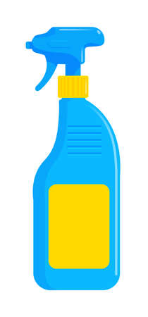 Spray pistol cleaner plastic detergent bottle on whiteのイラスト素材