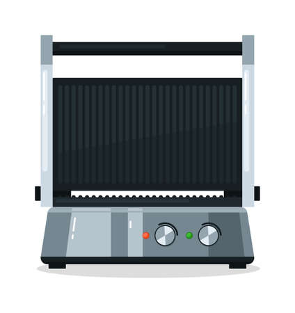 Electric grill home appliance isolated on white backgroundのイラスト素材