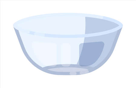 Glass transparent salad bowl isolated on white backgroundのイラスト素材
