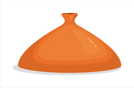 Wide designer ceramic vase isolated on white backgroundのイラスト素材