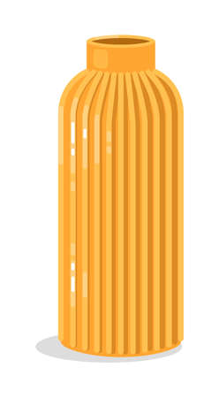 Stripped designer ceramic vase for flower isolated on whiteのイラスト素材