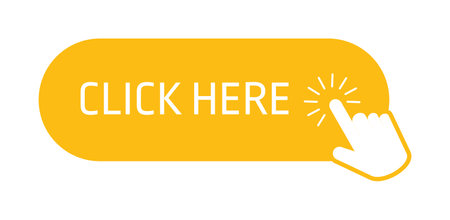 Yellow click here button with hand pointer clicking on whiteのイラスト素材