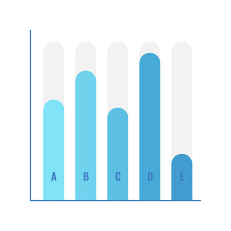 Bar chart finance infographic template isolated on whiteのイラスト素材
