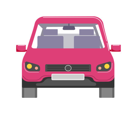 Modern motor car automobile model front view on whiteのイラスト素材