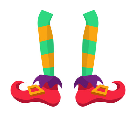 Funny medieval clown or elf costume part on white backgroundのイラスト素材