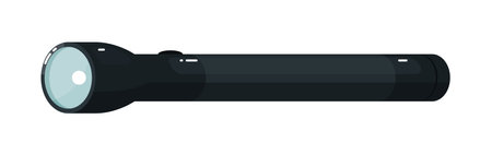 Portable electric flashlight torch equipment on whiteのイラスト素材
