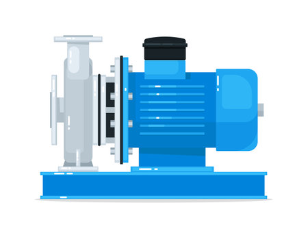 End-suction circulating water pump isolated on whiteのイラスト素材
