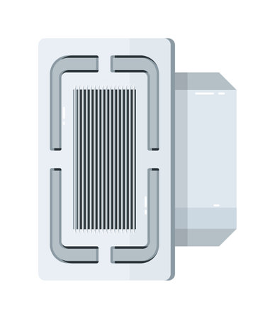 Ceiling cassette air conditioner electric equipment on whiteのイラスト素材