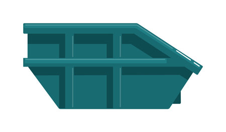 Large metal skip or dumpster waste container on whiteのイラスト素材