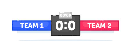 Football game match score on scoreboard template isolatedのイラスト素材