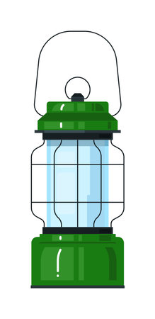 Vintage portable lantern lamp equipment isolated on whiteのイラスト素材