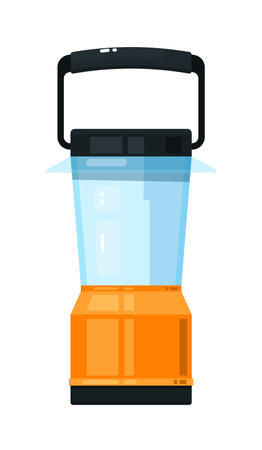 Modern portable camping lantern lamp equipment isolatedのイラスト素材