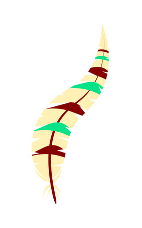 Vintage cartoon tribal feather isolated on white backgroundのイラスト素材