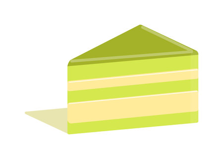 Japanese matcha green tea cake isolated on white backgroundのイラスト素材