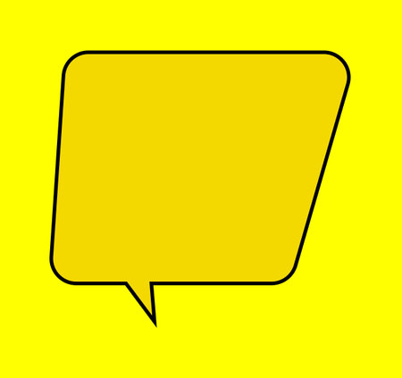 Blank talk chat bubble isolated yellow backgroundのイラスト素材