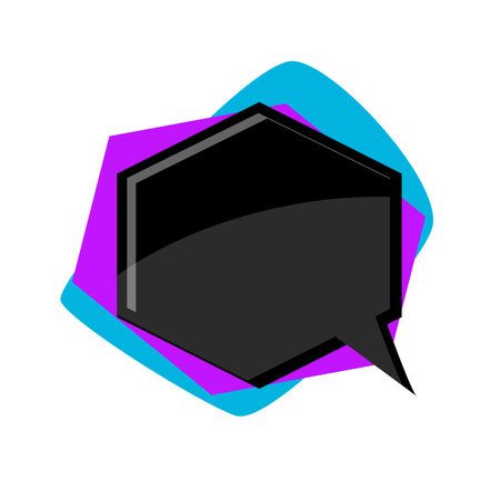 Creative message speech bubble sticker isolated on whiteのイラスト素材