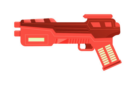 Laser handgun weapon child toy isolated on white backgroundのイラスト素材