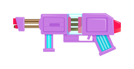 Futuristic laser beam gun weapon on white backgroundのイラスト素材
