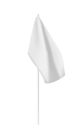 Blank white flag on pole mockup for branding isolatedのイラスト素材