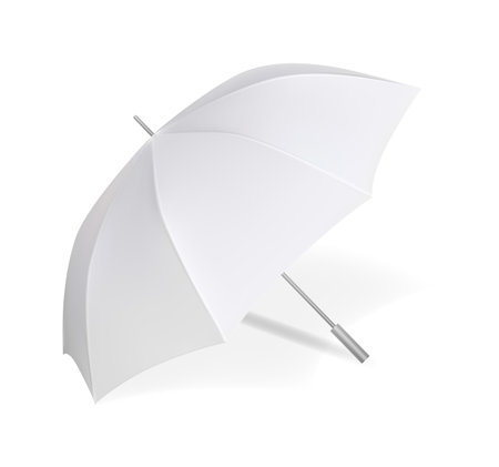 Blank white open umbrella mockup for branding isolatedのイラスト素材