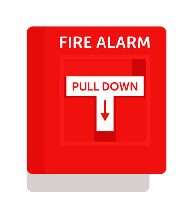 Fire alarm safety equipment isolated on white backgroundのイラスト素材