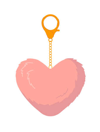 Heart shape keychain charm trinket pendant isolated on whiteのイラスト素材