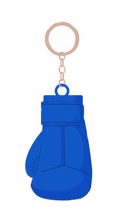 Keychain with blue boxing glove pendant isolated on whiteのイラスト素材