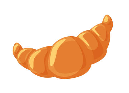 Fresh baked french croissant isolated on white backgroundのイラスト素材