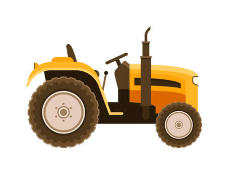 Mini tractor agricultural machinery isolated on whiteのイラスト素材