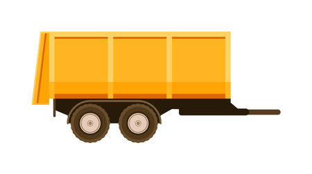 Freight truck trailer for shipping isolated on whiteのイラスト素材