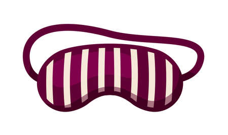 Striped sleeping cotton mask isolated on whiteのイラスト素材