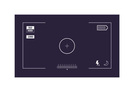 Video recorder digital display interface isolated on white