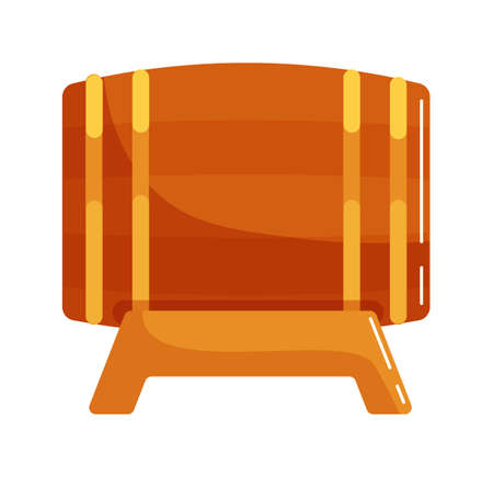 Wooden oak barrel isolated on white backgroundのイラスト素材