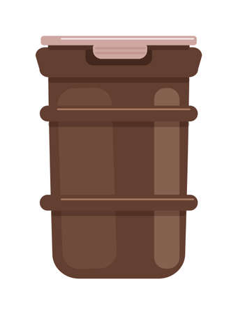 Plastic garbage bin container with lid isolated on whiteのイラスト素材