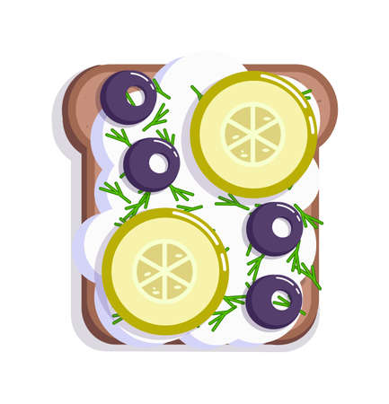 Sandwich for healthy breakfast isolated on whiteのイラスト素材