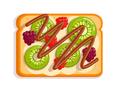 Vegetarian sandwich with sweet glaze isolated on whiteのイラスト素材