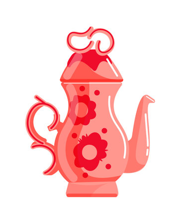 Old-fashioned teapot isolated on white backgroundのイラスト素材