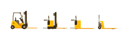 Forklift and pallet jack different model setのイラスト素材