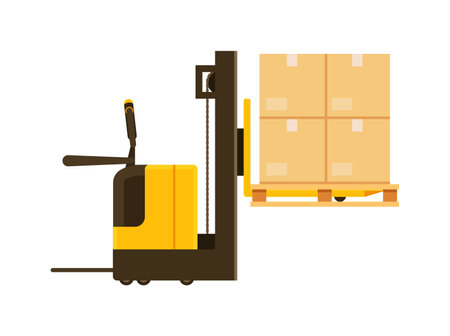 Electric stacker isolated on white backgroundのイラスト素材