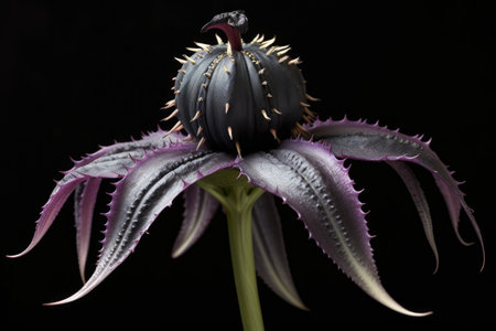bat plant showcasing its unique black flower, created with generative aiの素材