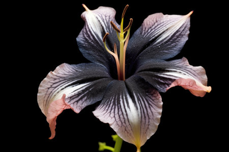 bat flower showcasing its unique black petals, created with generative aiの素材