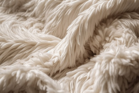 close-up of fabric texture with a mix of smooth and fluffy elements, created with generative aiの素材