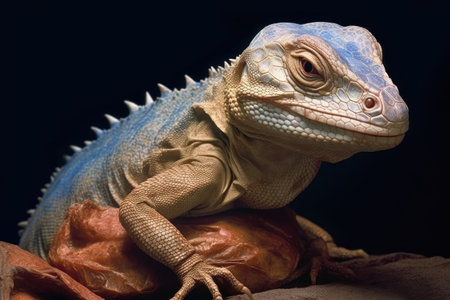 shedded skin beside newly emerged lizard, created with generative aiの素材
