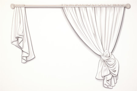 silk curtain draped beside a polyester oneの素材