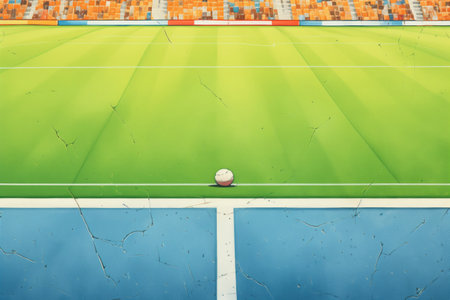 synthetic surface of a football field cornerの素材